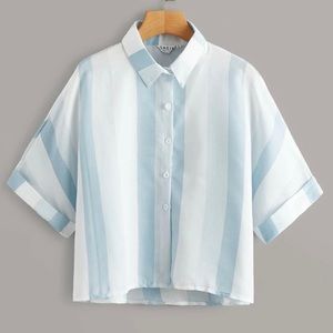 Rolled sleeve oversized shirt